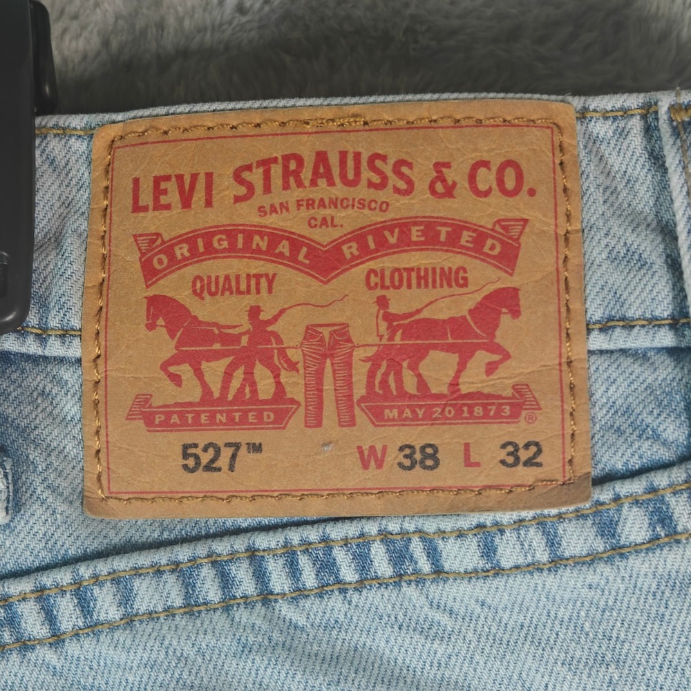 Levi's 527 Slim Bootcut Jeans Mens 38x32 Fits 38x31 Light Wash Denim Blue Pants